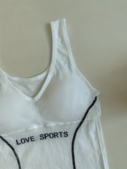 Letter Print Tank Top V Neck Top Women's Lingerie