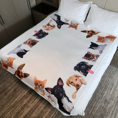 Funny Pet Cat Dog Simulation Print Blanket Warm Flannel for Camping Travel