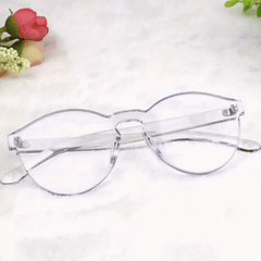 Unisex Rimless Transparent Sunglasses Colorful Lens