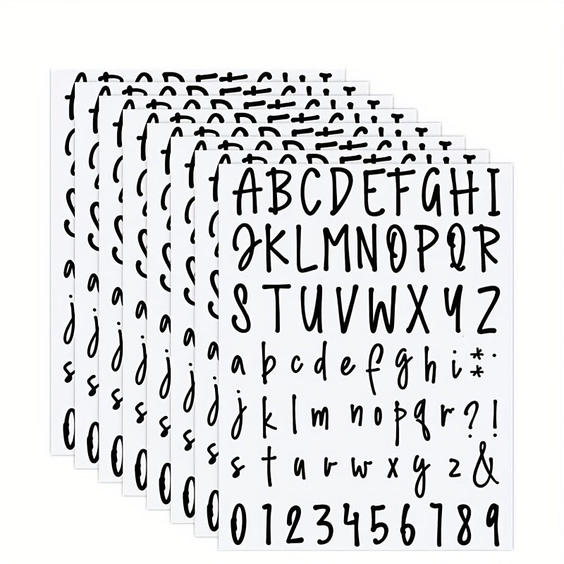 5 Sheets Letter Number Sticker Waterproof Adhesive Label Sticker