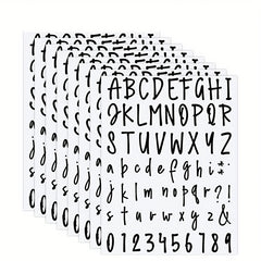 5 Sheets Letter Number Sticker Waterproof Adhesive Label Sticker