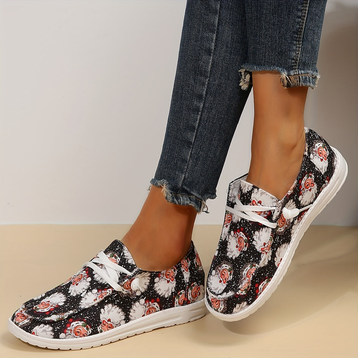 Christmas Elements Print Lightweight Sport Shoes