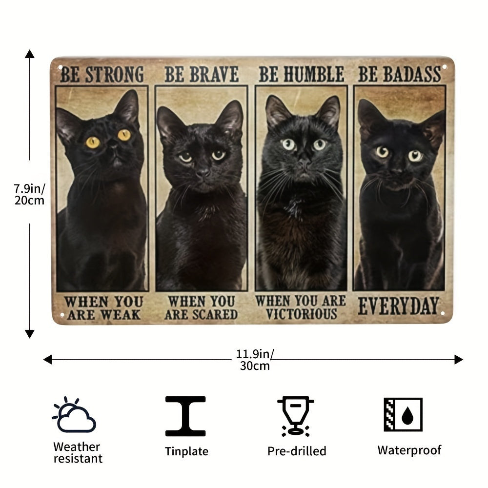 Funny Cat Tin Metal Sign for Home Decor