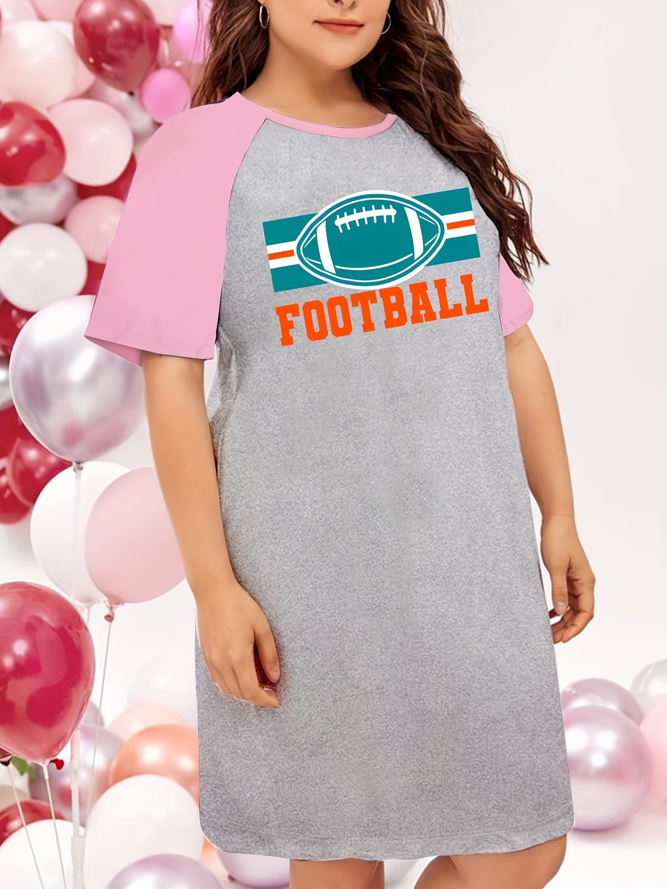 Casual Nightdress Women's Plus Raglan Sleeve Tee