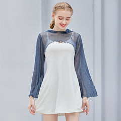 Glitter Ruffle Shawl Thin Hooded Wrap Long Sleeves Cover Up