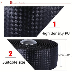 Bike Handlebar Tape Set Red Carbon Pattern Anti Slip Sweat Absorption Breathable