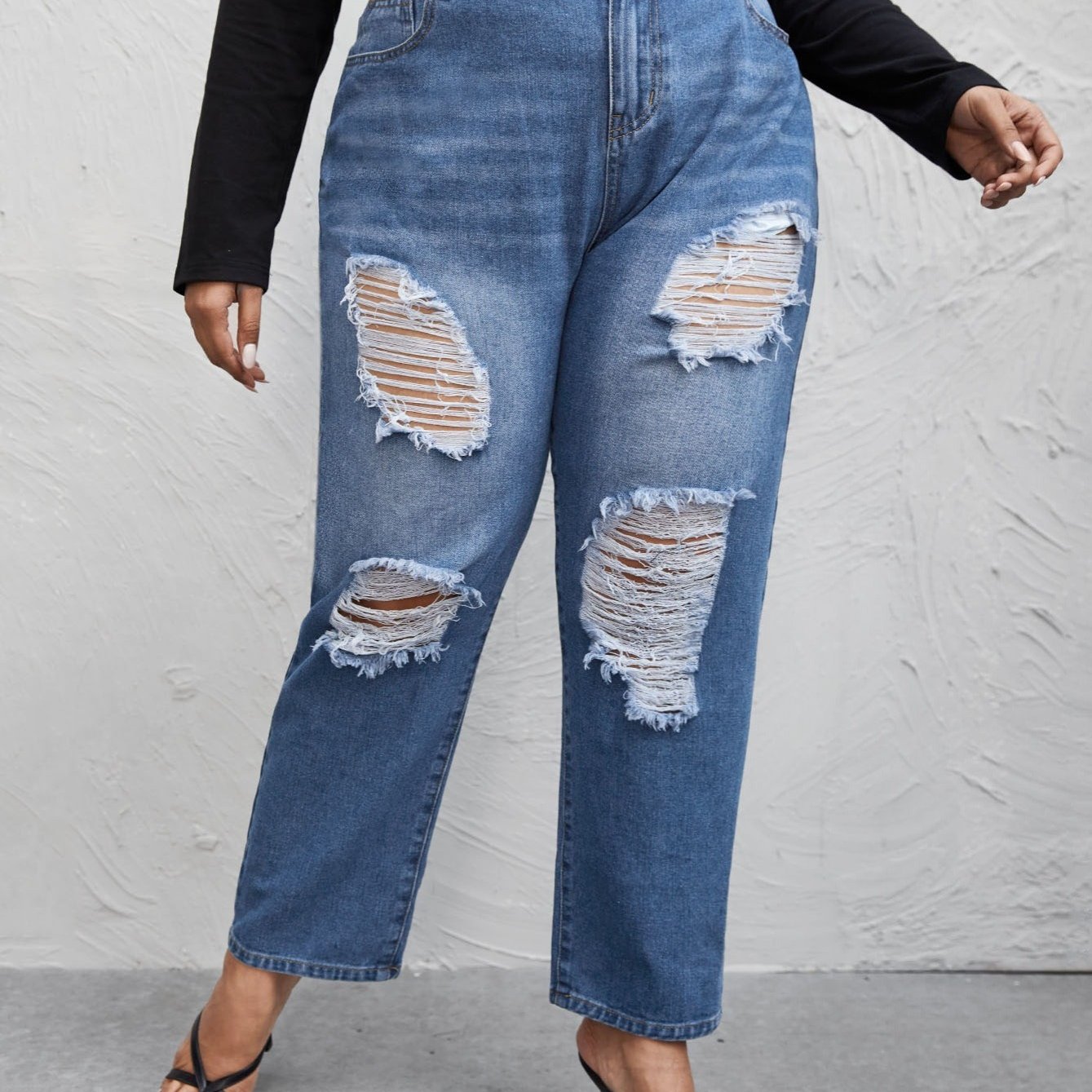 High Waist Straight Leg Jeans