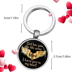 Angel Wings Time Gem Pendant Necklace Keychain Christmas Gift