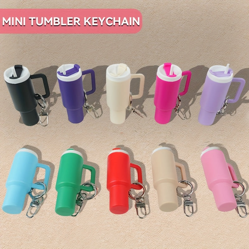 10pcs Mini Tumbler Keychains Compact Lipstick Holder