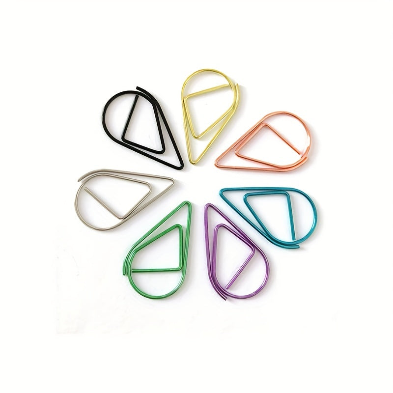 50pcs Large Paper Clips in Purple, Silver, Green - Office Supplies Stationery