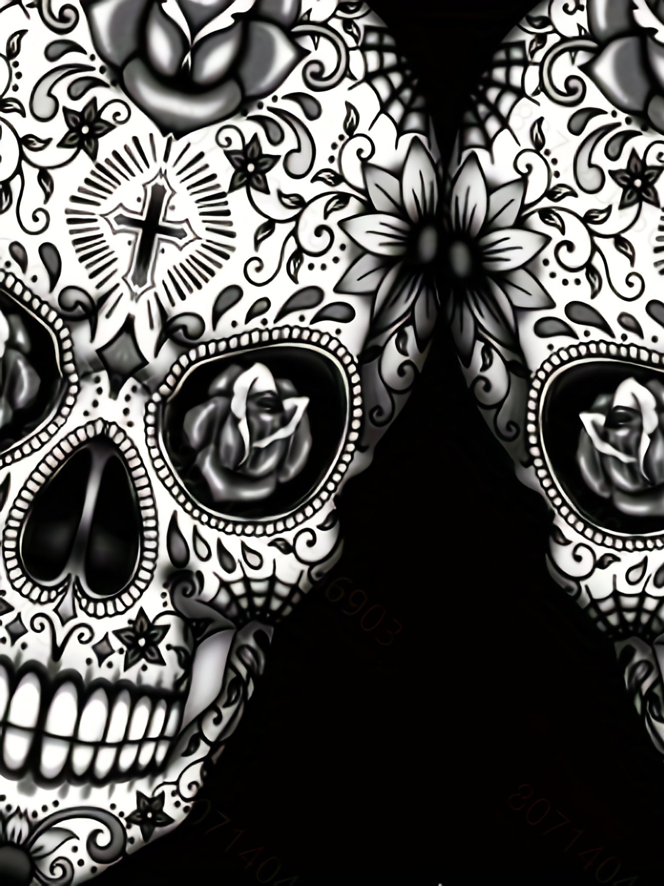 Men's Floral Skull Graphic Shorts 3D Print Elastic Waist Summer Outdoor Wear