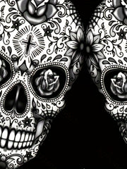 Men's Floral Skull Graphic Shorts 3D Print Elastic Waist Summer Outdoor Wear
