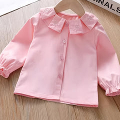 Toddler Girls Uniform Shirt Long Sleeve Blouse Tops
