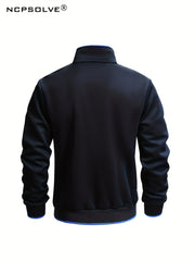 Men's Stand Collar Zip Up Jacket & Active Pants Set