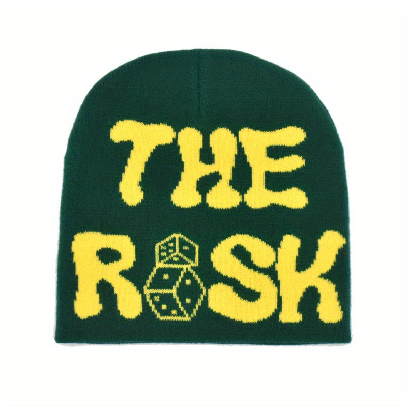 Y2K Letter Jacquard Beanie Hip Hop Knitted Skull Cap