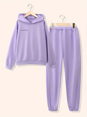 Girl's Positive & Happy 2pcs Hoodie & Sweatpants Set for Spring Fall