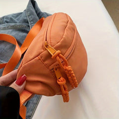 Casual Nylon Waist Bag Lightweight Fan-shaped Belt Bag for Hiking
