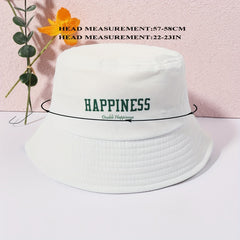 HAPPINESS Bucket Hat Causal Breathable Sunscreen Basin Hat Unisex