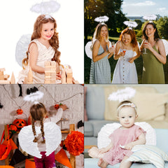 Halloween Angel Wings Costume Ladies With Halo Angel Wings