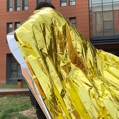 Outdoor Portable Emergency Insulation Blanket 210 Double sided Silvery