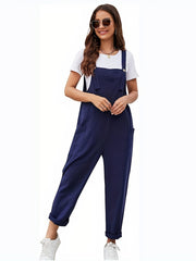Sleeveless Jumpsuit With Pockets Women's Clothing