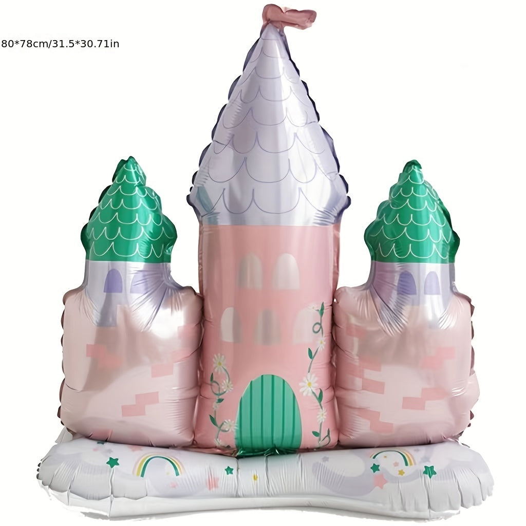 Pink Castle Aluminum Balloon Pedestal Girl's Princess Dream Gift