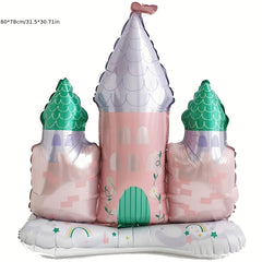 Pink Castle Aluminum Balloon Pedestal Girl's Princess Dream Gift