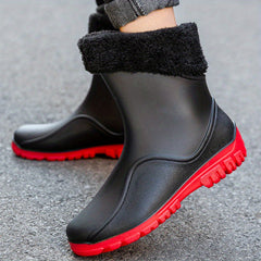 Men Rain Boots Waterproof Non slip Knee High Shoes For Outdoor