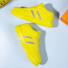 Customizable Lace Up Skate Sneakers Anti Skid Casual Elevator Shoes