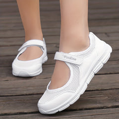Women's Mesh Walking Shoes Hook And Loop Sneakers