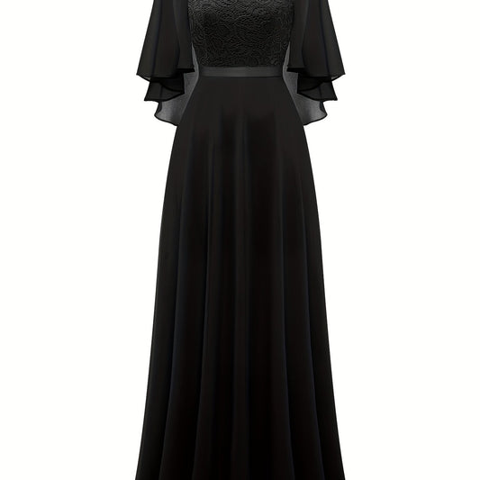 Lace Aline Bridesmaid Dress Crew Neck For Wedding Party