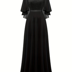 Lace Aline Bridesmaid Dress Crew Neck For Wedding Party