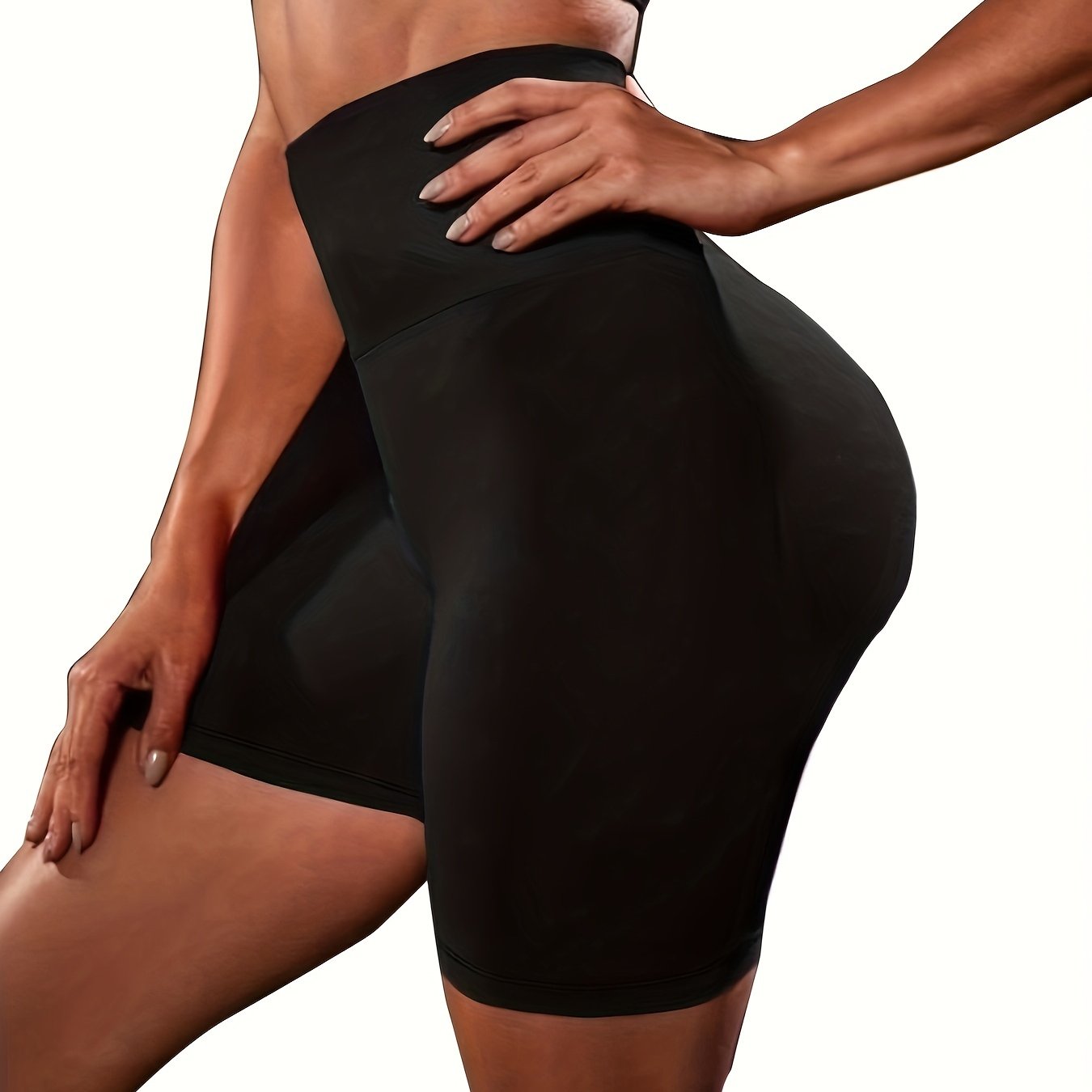 Yoga Sports Shorts Wide Waistband Biker Shorts Women