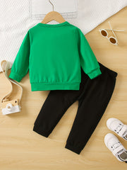 Baby Boys Casual Outfit DADDY'S BOY Print Sweatshirt Ripped Trousers