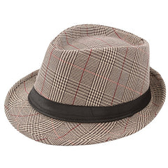 Men's Classic Plaid Hat with UV Protection for Outdoors