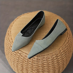 Women's Denim Slip On Pointed Toe Shoes Comfortable Walking Shoes