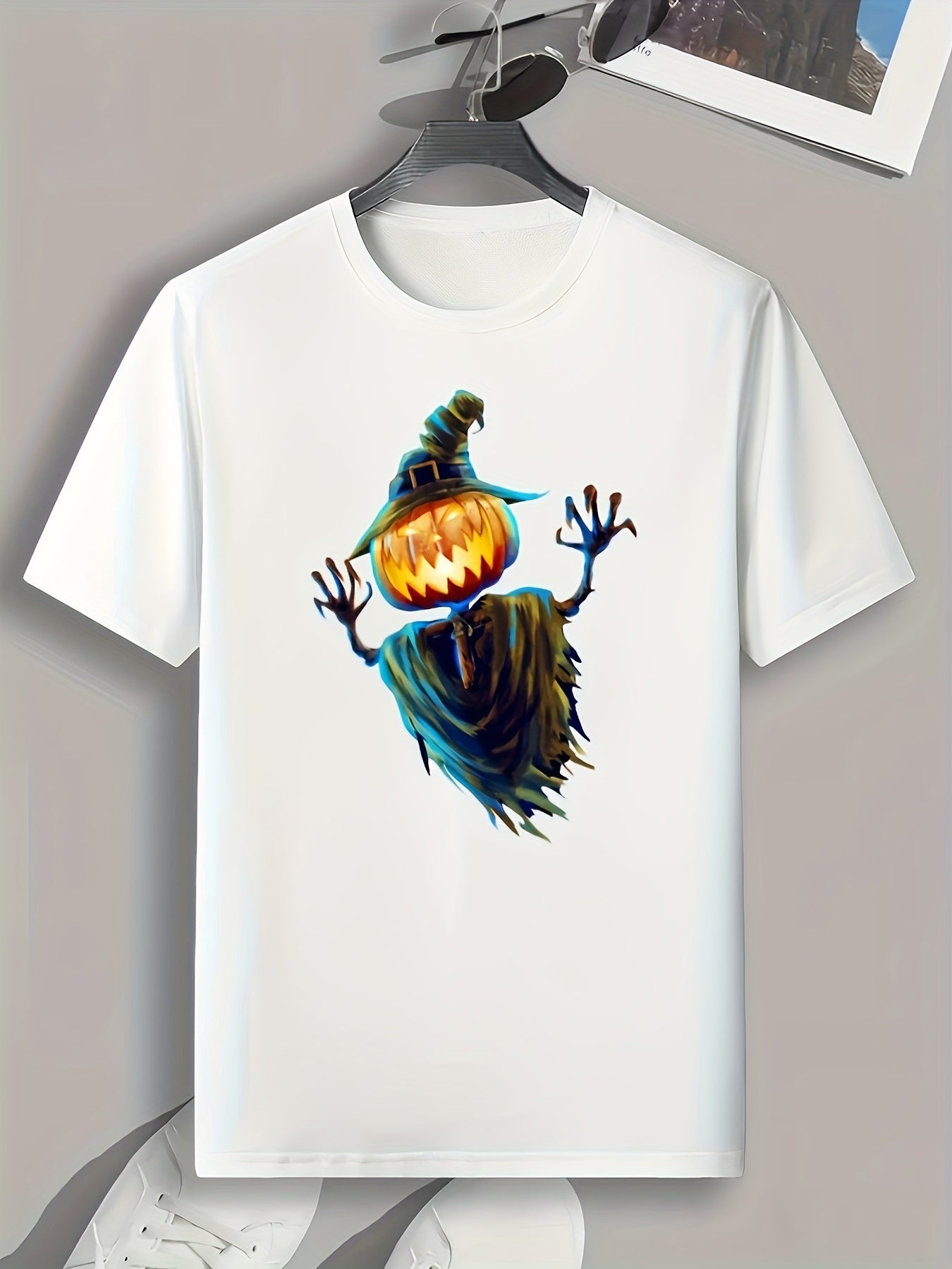 Jack O' Lantern Print Men's Graphic T shirt for Summer
