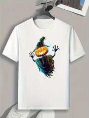 Jack O' Lantern Print Men's Graphic T shirt for Summer