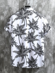 Coconut Palm Print Men's 2Pcs Casual Summer Outfit