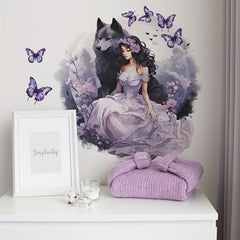 Princess Wolf Wall Decor Butterfly Removable Fairy Sticker