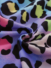 Luminous Gradient Leopard Print Hooded Sweatshirt for Party