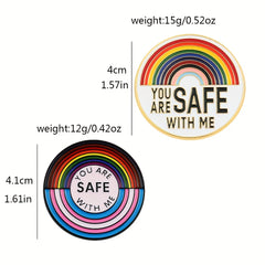 2pcs Rainbow Brooch Enamel Pin Metal Badge Girls Women