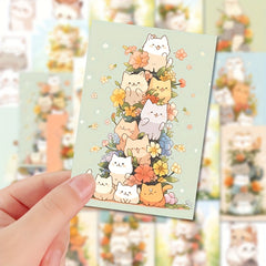 48pcs Stacking Cat Vinyl Graffiti Stickers for DIY Decoration