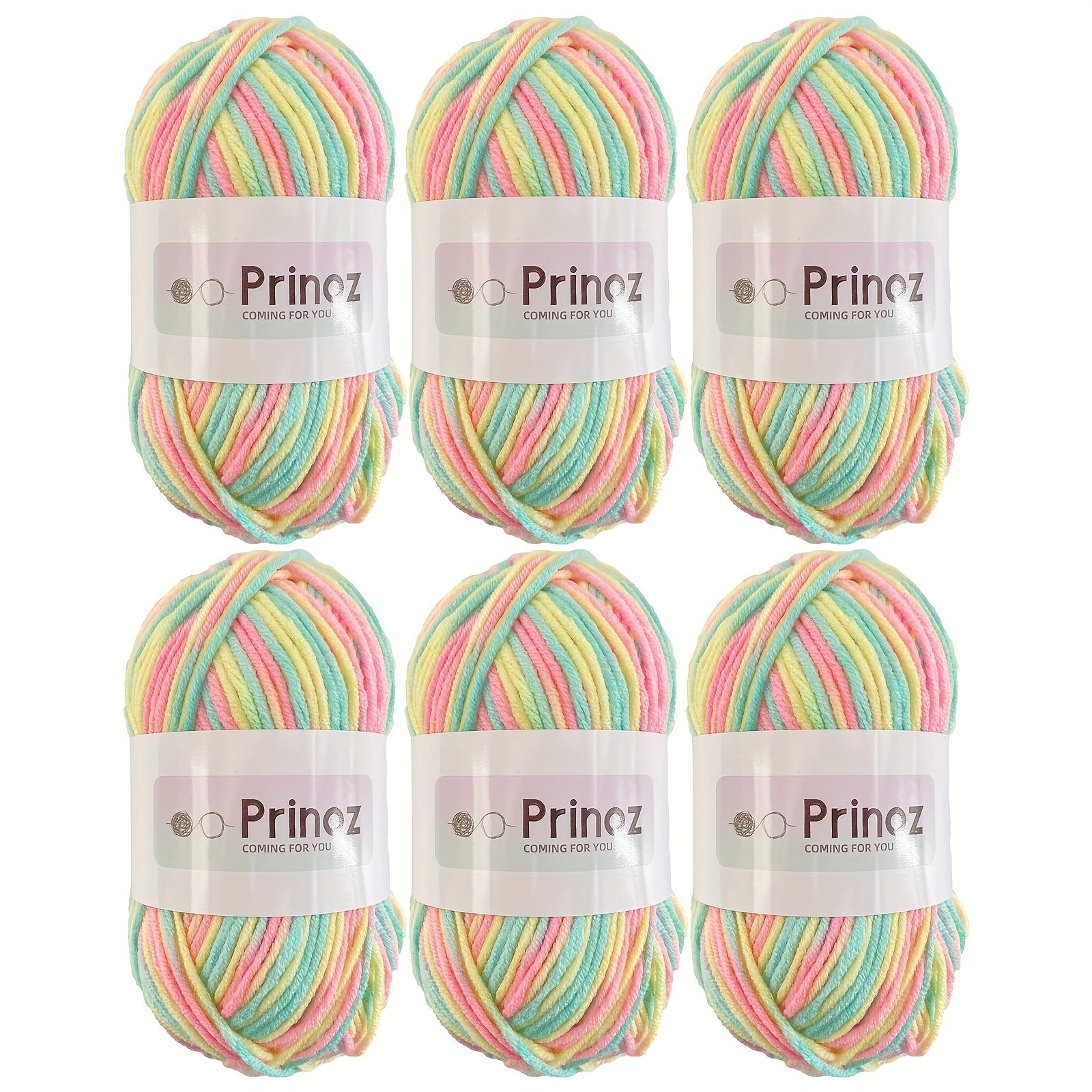 6pcs Gradient Soft Yarn DIY Craft Knit Sweater Scarf Socks Gloves 300g Bag