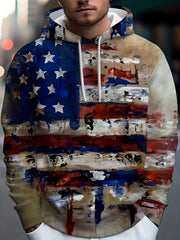 American Flag Print Hoodies For Men Graphic Hoodie Comfy Loose Hooded Pullover