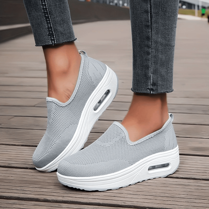 Women's Slip On Mesh Sneakers Air Cushion Shoes Non slip Platform