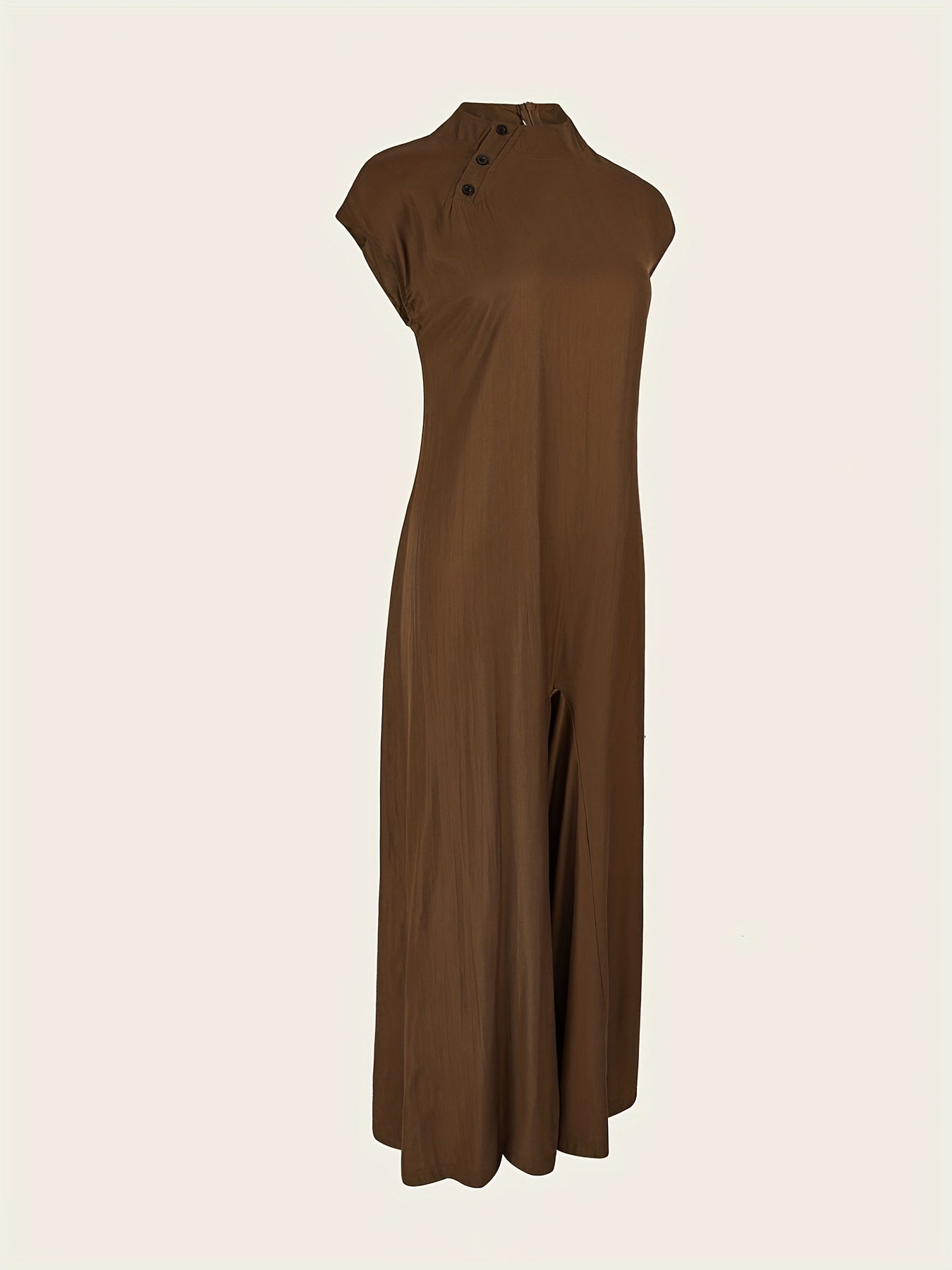 Minimalist Button Wide Leg Jumpsuit Casual Short Sleeve Jumpsuit