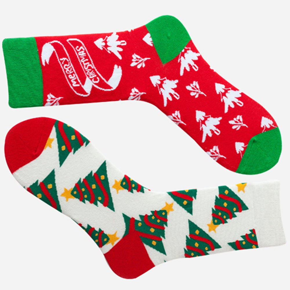 5 Pairs Christmas Socks Funny Unisex Crew Socks Xmas Novelty Cozy Cotton Sock