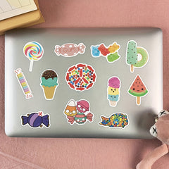 50pcs Colorful Lollipop Stickers for Laptop Helmet Water Cup