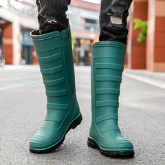 Men High Top Rain Boots Waterproof Non slip Shoes for Outdoor Walking Fishing